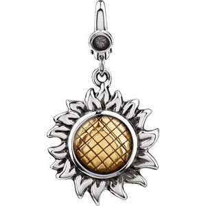 Sterling Silver Sunflower Charm