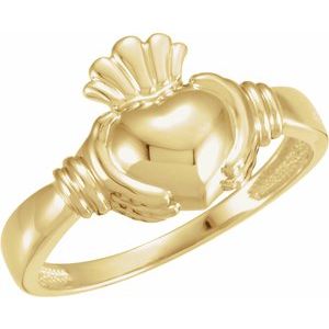 14K Yellow Claddagh Band Size 11