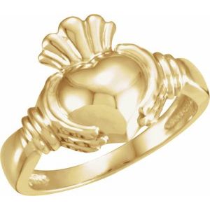 10K Yellow Ladies Claddagh Band