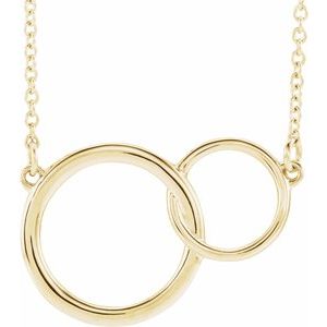 14K Yellow Interlocking Circle 16-18 Necklace