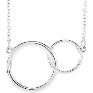 Sterling Silver Interlocking Circle 16-18 Necklace