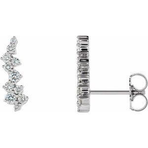 14K White 1/3 CTW Natural Diamond Ear Climbers