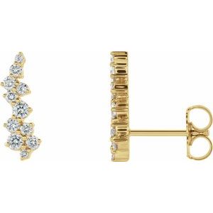 14K Yellow 1/3 CTW Natural Diamond Ear Climbers