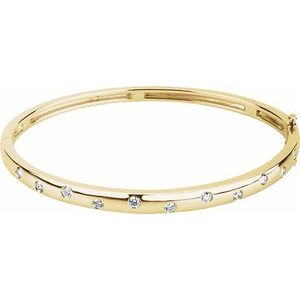 14K Yellow 1/2 CTW Lab-Grown Diamond Bangle 6 3/4" Bracelet