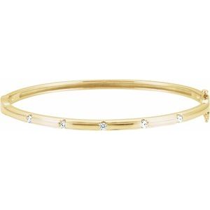 14K Yellow 1/4 CTW Lab-Grown Diamond Bangle 6" Bracelet