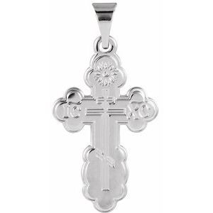 Sterling Silver St. Olga Orthodox Cross Pendant