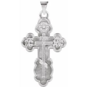 Sterling Silver St. Olga Orthodox Cross Pendant