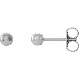 14K White 3 mm Ball Earrings