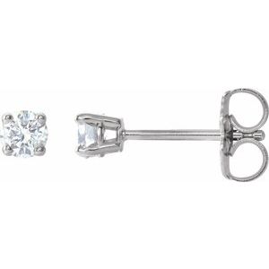 14K White 1/6 CTW Natural Diamond Stud Earrings