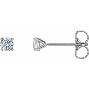 14K White 1/4 CTW Lab-Grown Diamond 4-Prong Stud Earrings