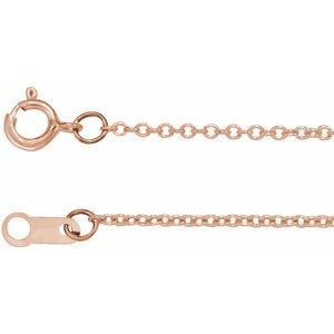 14K Rose 1 mm Cable 15-16-18-20-24 Chain