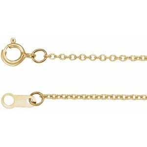 14K Yellow 1 mm Cable 7-15-16-18-20-24 Chain