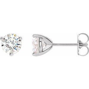 14K White 7.5 mm Round Stuller Lab-Grown Moissanite��� Earrings