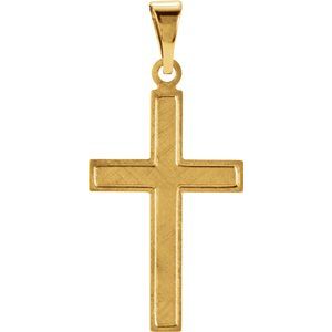 14K Yellow 18x12 mm Cross Pendant