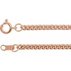 14K Rose 2.25 mm Curb 24 Chain