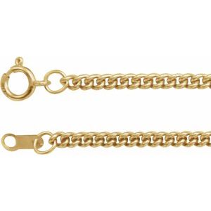 14K Yellow 2.25 mm Curb 18 Chain