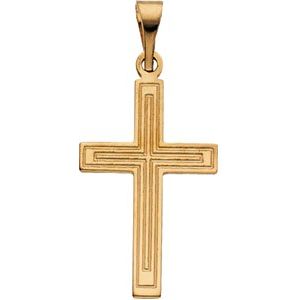 14K Yellow 18x12 mm Cross Pendant