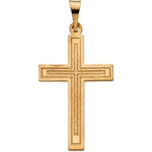 14K Yellow 22x14 mm Cross Pendant