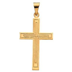 14K Yellow 28x18 mm Cross Pendant