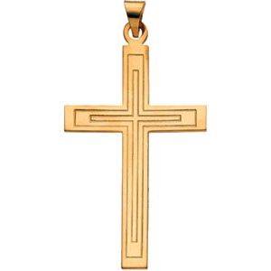 14K Yellow 39x25 mm Cross Pendant