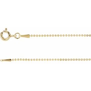 14K Yellow 1 mm Hollow Bead 18 Chain
