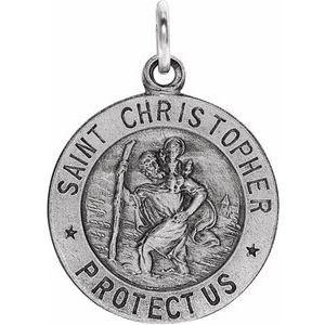 Sterling Silver 15 mm St. Christopher Medal
