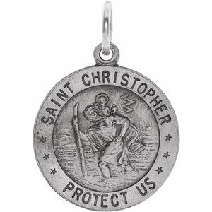 Sterling Silver 18 mm St. Christopher Medal