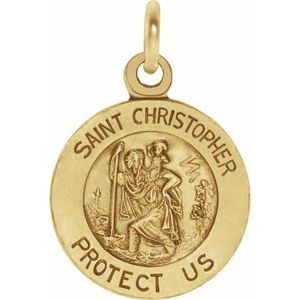 14K Yellow 12 mm St. Christopher Medal