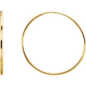 14K Yellow Endless Tube 24 mm Hoop Earring