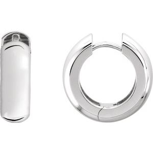 Sterling Silver 14 mm Hinged Hoop Earrings