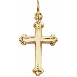 14K Yellow Cross Pendant