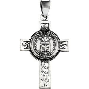 Sterling Silver U.S. Air Force Cross 24" Necklace