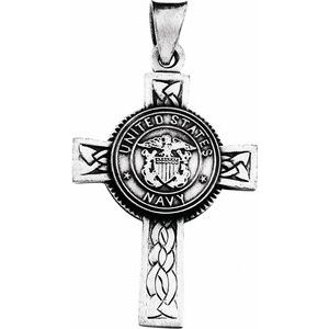 Sterling Silver U.S. Navy Cross 24" Necklace