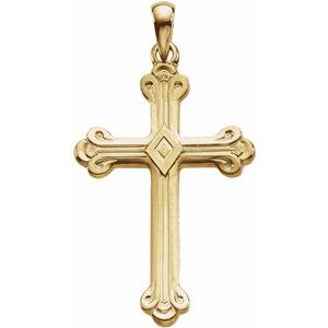 14K Yellow 32x22 mm Cross Pendant