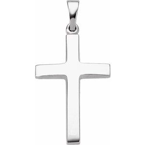 14K White Cross Pendant