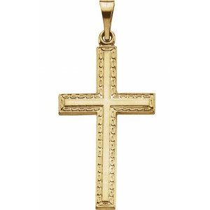 14K Yellow 24x14 mm Cross Pendant