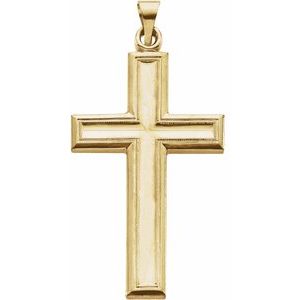 14K Yellow 38x23.5 mm Cross Pendant