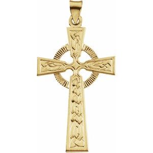 14K Yellow Celtic-Inspired Cross Pendant
