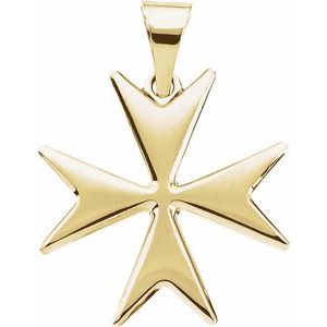 14K Yellow Maltese Cross Pendant