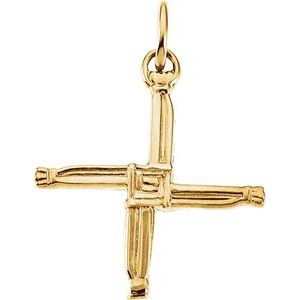 14K Yellow St. Bridgets Cross Pendant