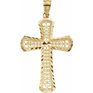 14K Yellow 33x22.5 mm Cross Pendant