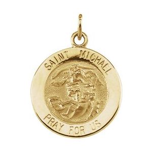 14K Yellow 15 mm St. Michael Medal