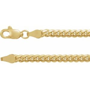 14K Yellow 3.3 mm Cuban Link Curb 24 Chain