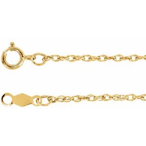 14K Yellow Gold-Filled 1.25 mm Rope 7-16-18-20-24 Chain