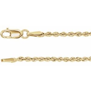 14K Yellow 1.85 mm Rope 18" Chain