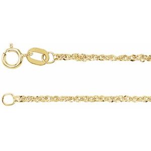 14K Yellow 1.2 mm Diamond-Cut Singapore 24" Chain