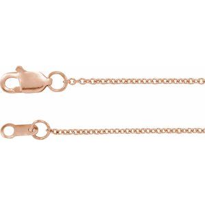 18K Rose 1 mm Cable 20 Chain