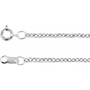 Rhodium-Plated Sterling Silver 1.5 mm Cable 20 Chain