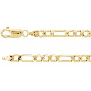 14K Yellow 4 mm Figaro 20 Chain