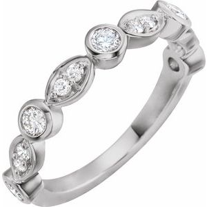 14K White 1/2 CTW Natural Diamond Anniversary Band